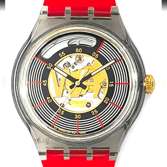 Vintage Swatch Watch EDWIN MOSES SAZ106 1996 Swiss Made Automatic 23 Jewles NIB - Picture 1 of 5